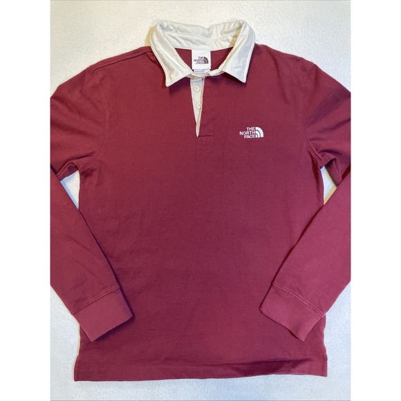Vintage The North Face‎ Rugby Polo Mens Size S Spell Out Heavyweight Long Sleeve - Picture 1 of 11